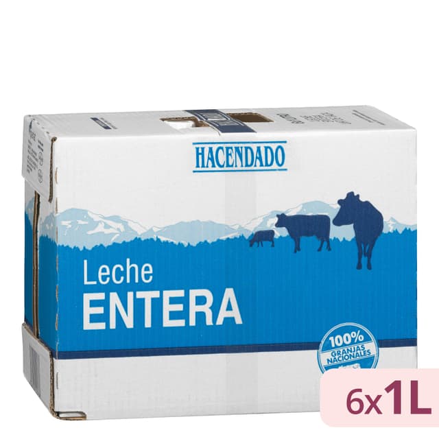 Leche entera Hacendado