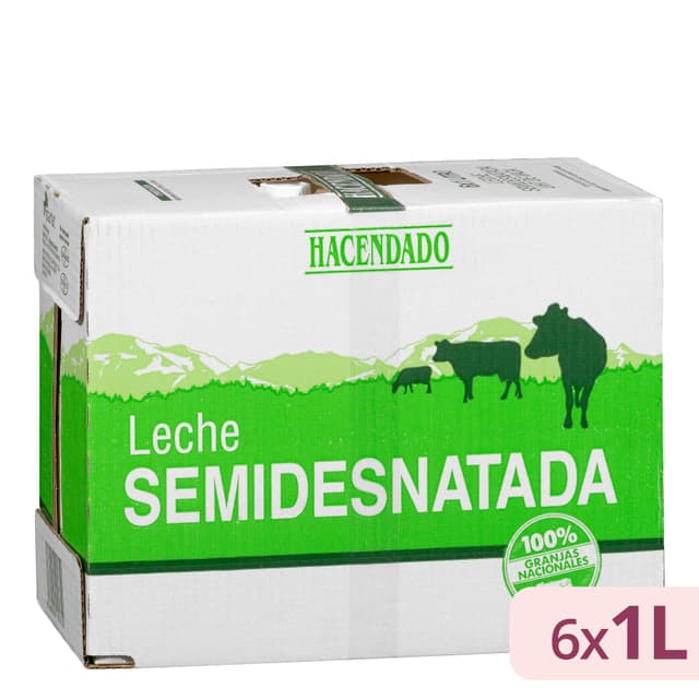 Leche semidesnatada Hacendado