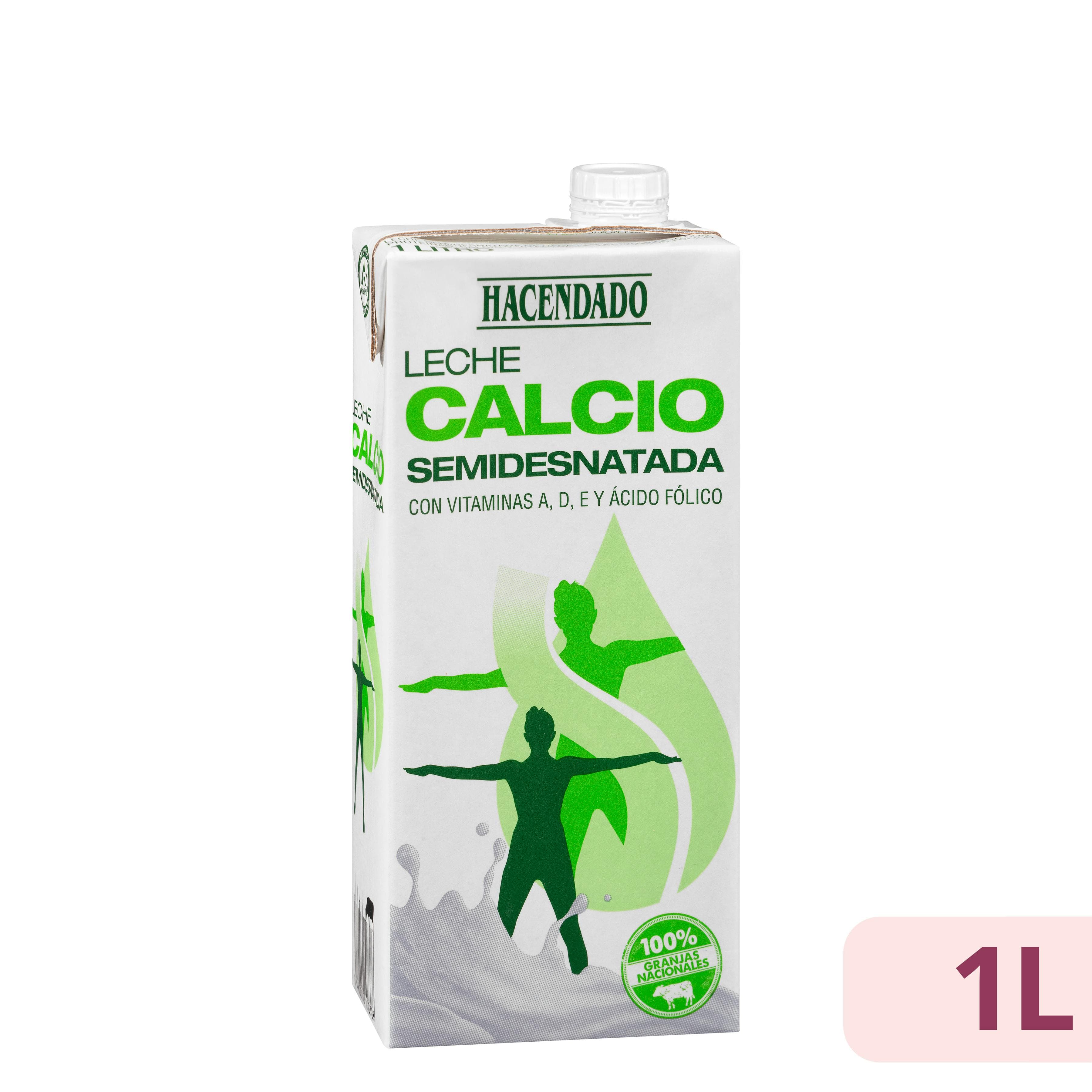 Leche semidesnatada calcio Hacendado