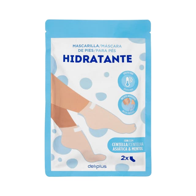 Mascarilla de pies hidratante Deliplus con centella asiática & mentol