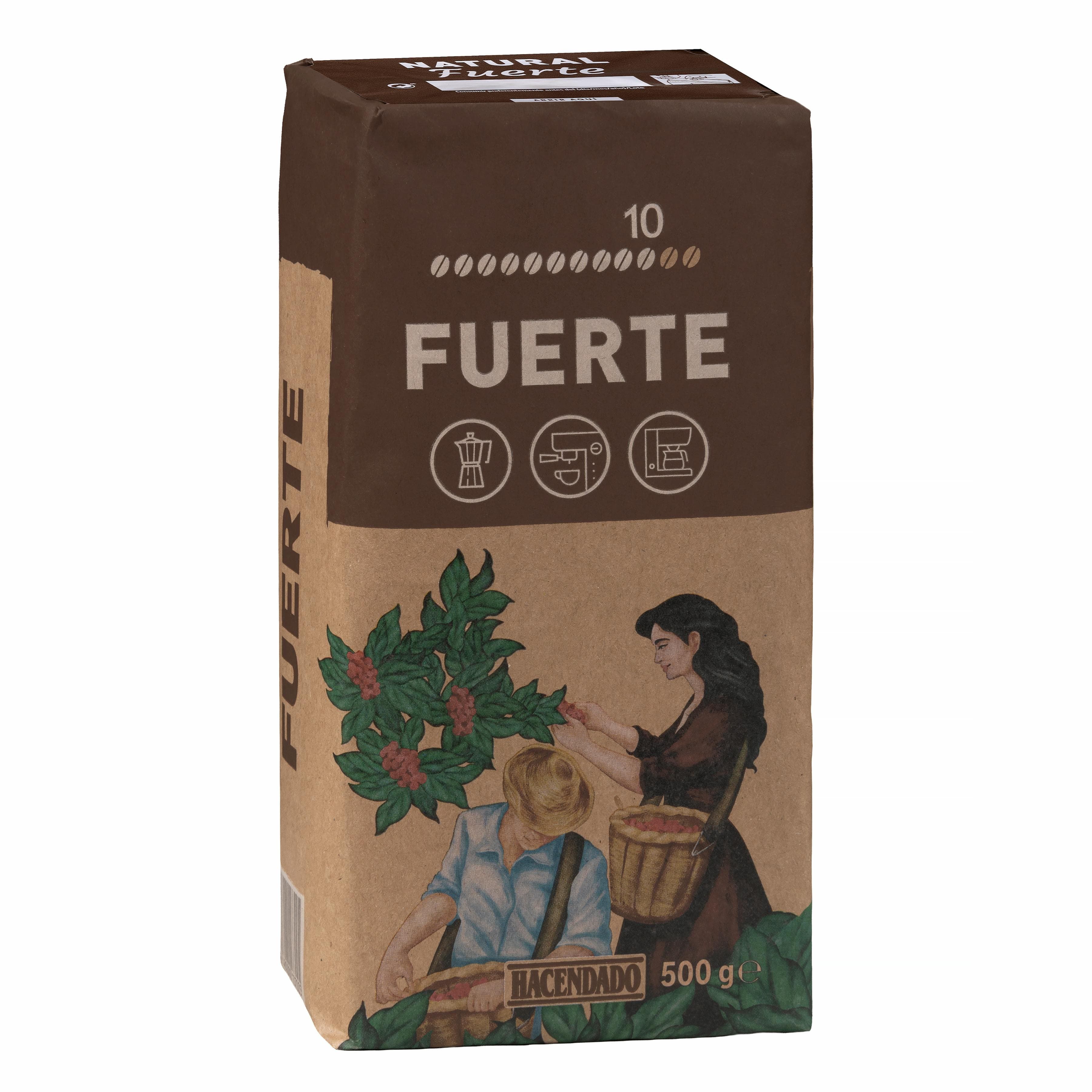 Café molido fuerte Hacendado