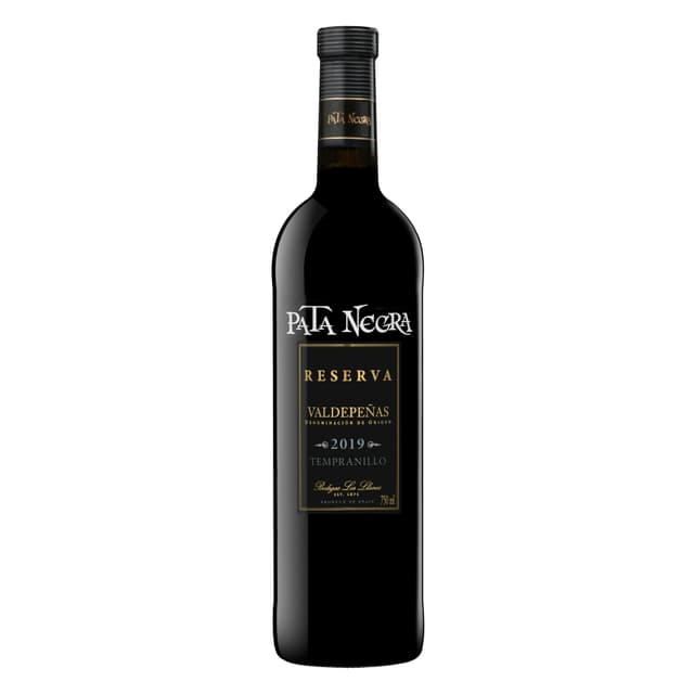 Vino tinto tempranillo reserva Pata Negra DO Valdepeñas