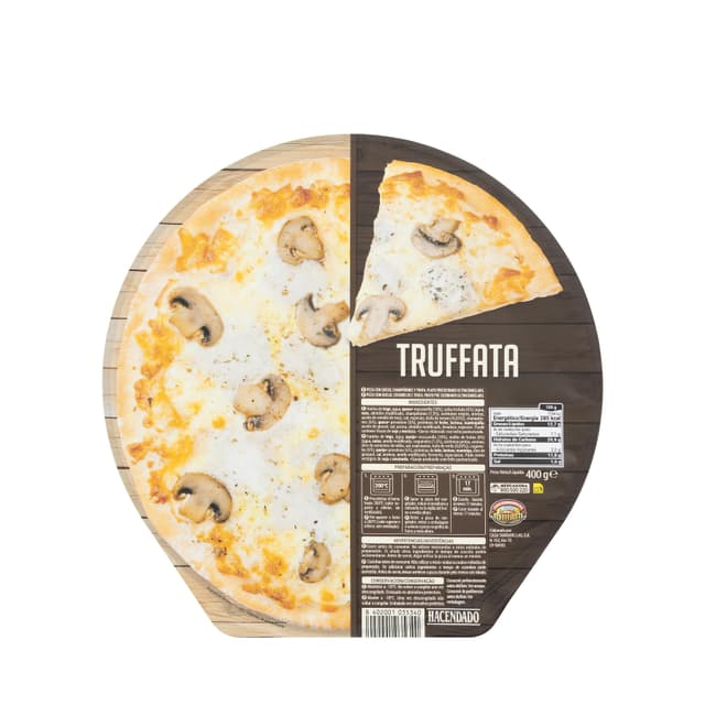 Pizza Truffata con queso, champiñones y trufa Hacendado ultracongelada