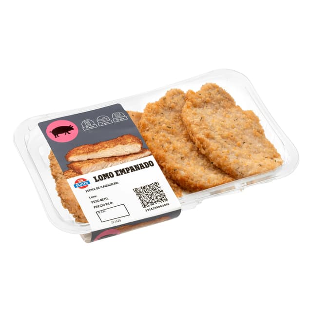 Lomo de cerdo marinado empanado sin gluten