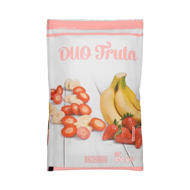 Dúo frutas fresa y plátano Hacendado congeladas