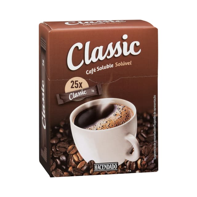 Café soluble classic en sobres Hacendado