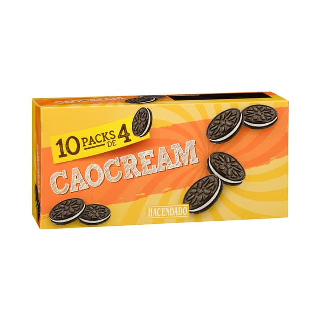 Galletas de cacao Caocream Hacendado rellenas de crema