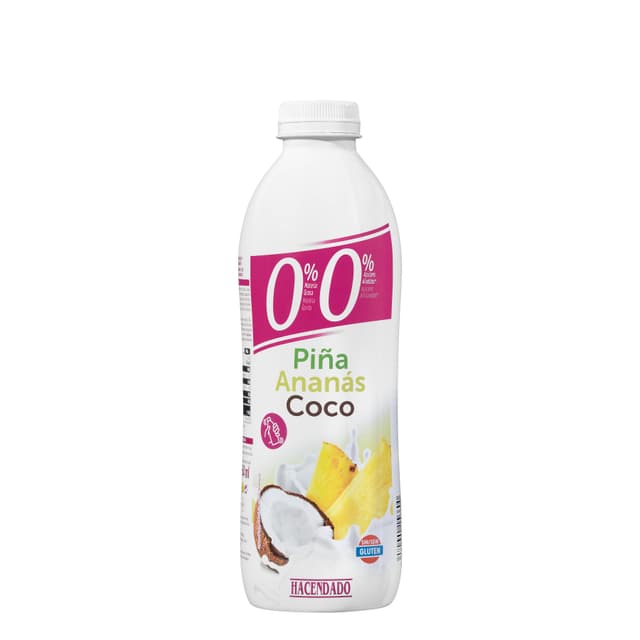 Yogur líquido piña y coco Hacendado 0% MG 0% azúcares añadidos