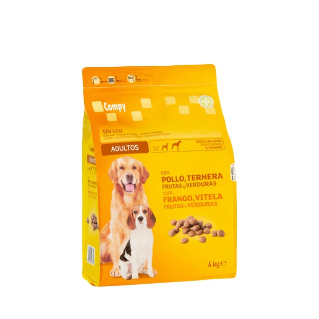Comida perro adulto Compy con pollo, ternera, frutas y verduras