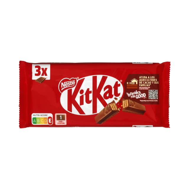 Barritas de barquillo Kit-Kat bañadas de chocolate con leche