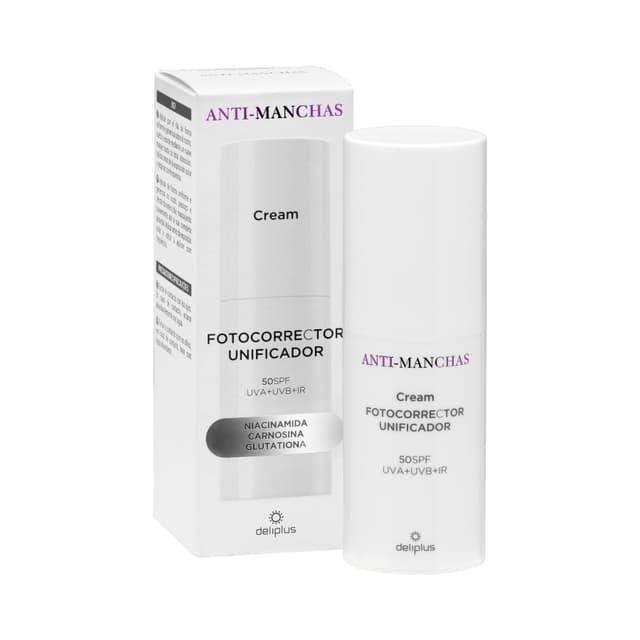 Crema facial fotocorrector unificador anti-manchas Deliplus FPS 50