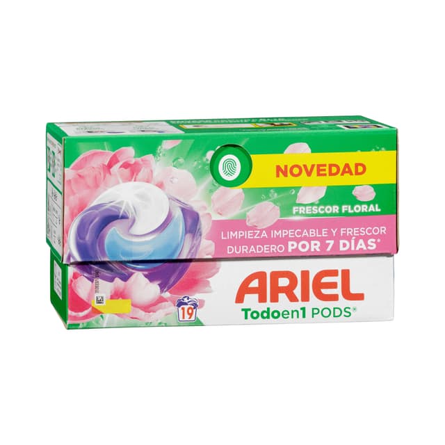 Detergente ropa todo en 1 frescor floral Ariel Pods en cápsulas