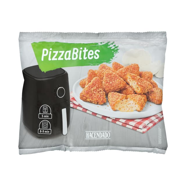 Bocaditos de queso mozzarella, tomate y orégano Pizza Bites Hacendado ultracongelados