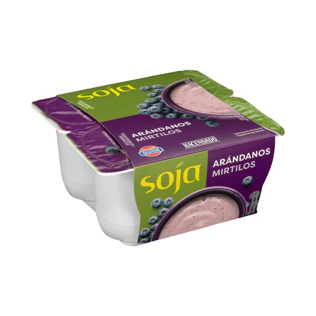 Postre de soja Hacendado con arándanos