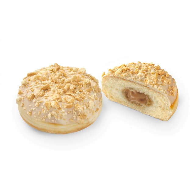 Berlina con cobertura blanca y trozos de galleta relleno de crema de galleta 30%