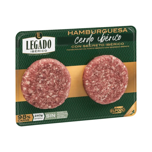 Burger de cerdo ibérico El Pozo con secreto ibérico