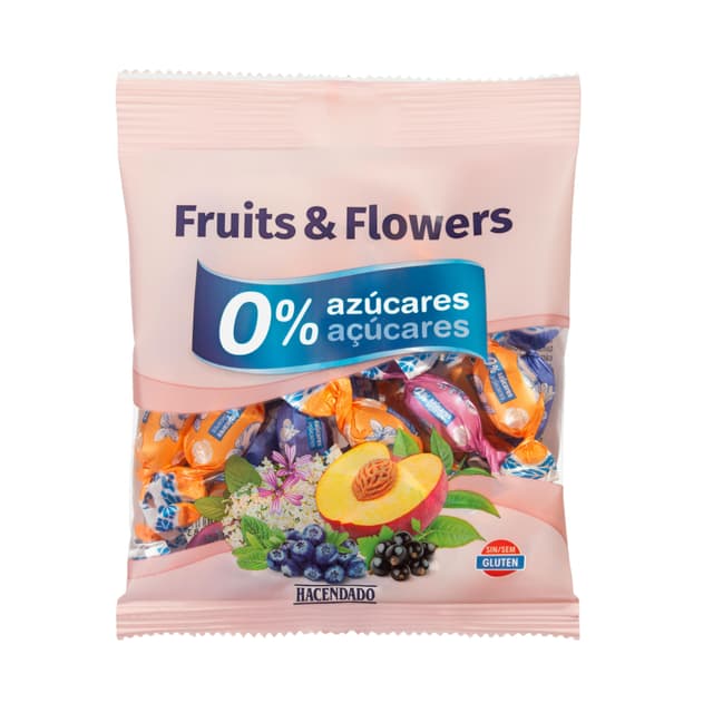 Caramelos Fruits & Flowers Hacendado 0% azúcares