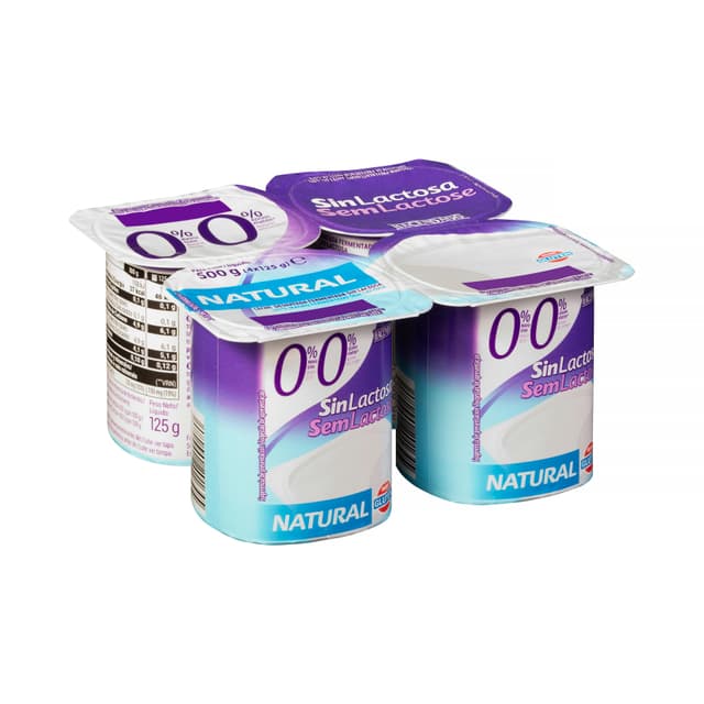 Postre lácteo natural sin lactosa Hacendado 0% MG 0% azúcares añadidos