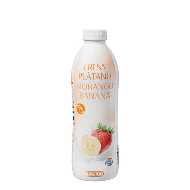 Bebida láctea de fresa y plátano Hacendado