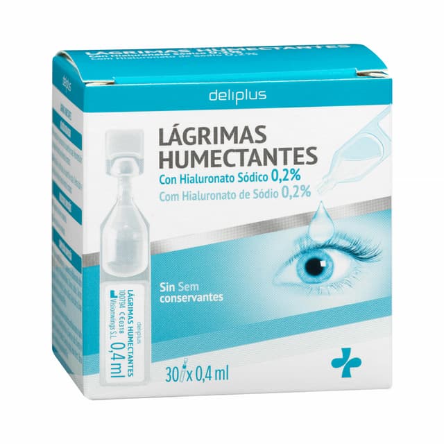 Lágrimas hidratantes para los ojos Deliplus con hialuronato sódico 0,2%