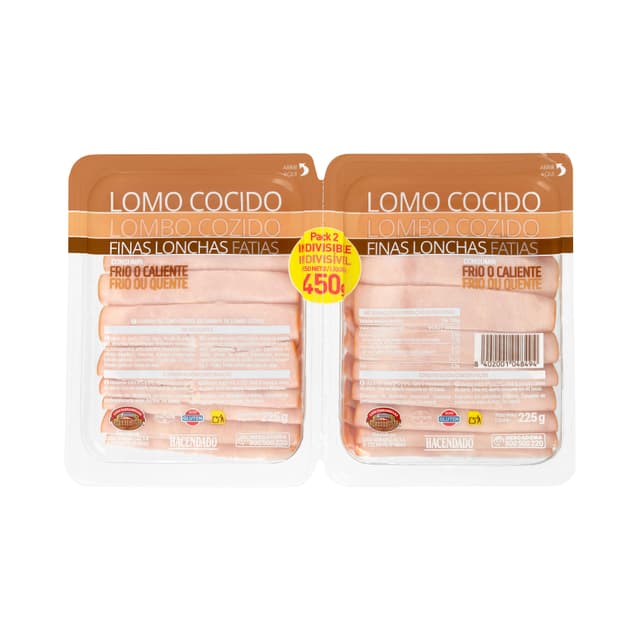 Lomo de cerdo cocido Hacendado finas lonchas