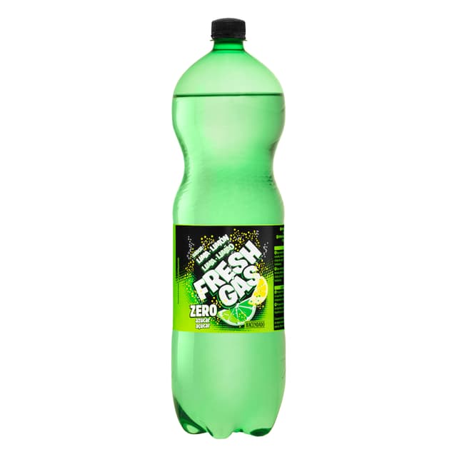 Refresco lima limón Hacendado zero azúcar fresh gas