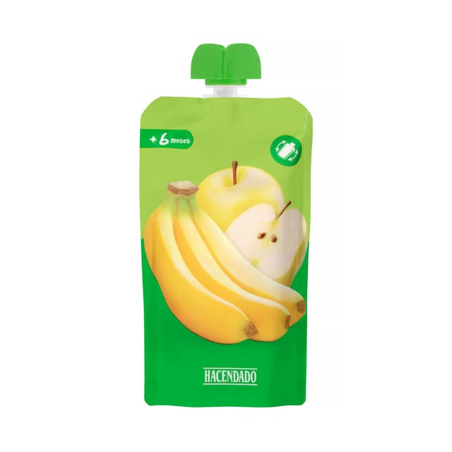 Bolsita puré plátano y manzana Hacendado +6 meses