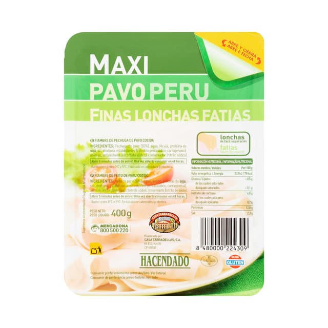 Maxi pavo Hacendado finas lonchas
