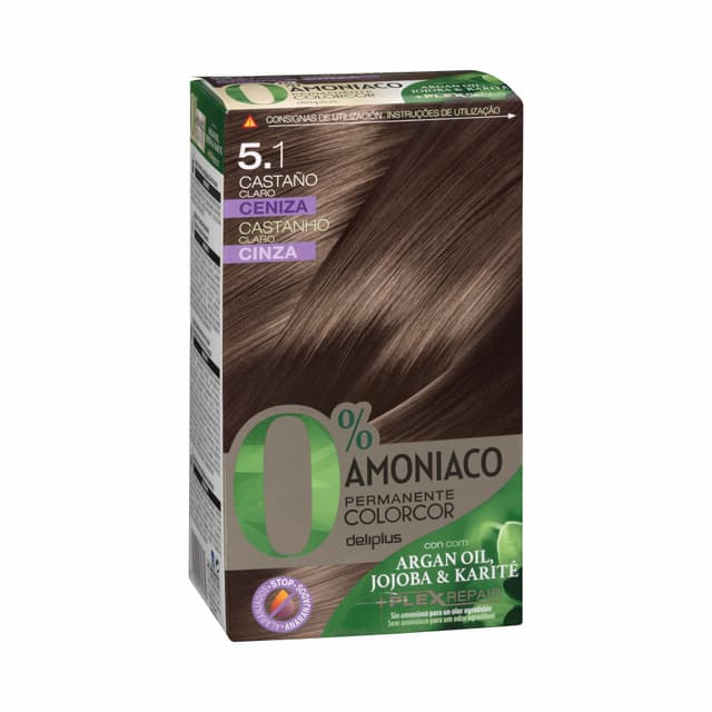 Coloración permanente 0% amoníaco 5.1 castaño claro ceniza Colorcor