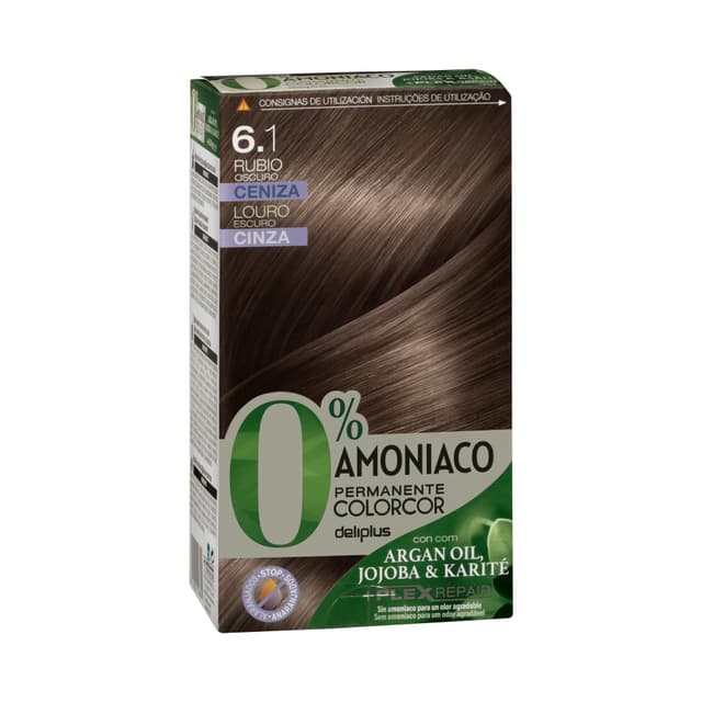 Coloración permanente 0% amoníaco 6.1 rubio oscuro ceniza Colorcor