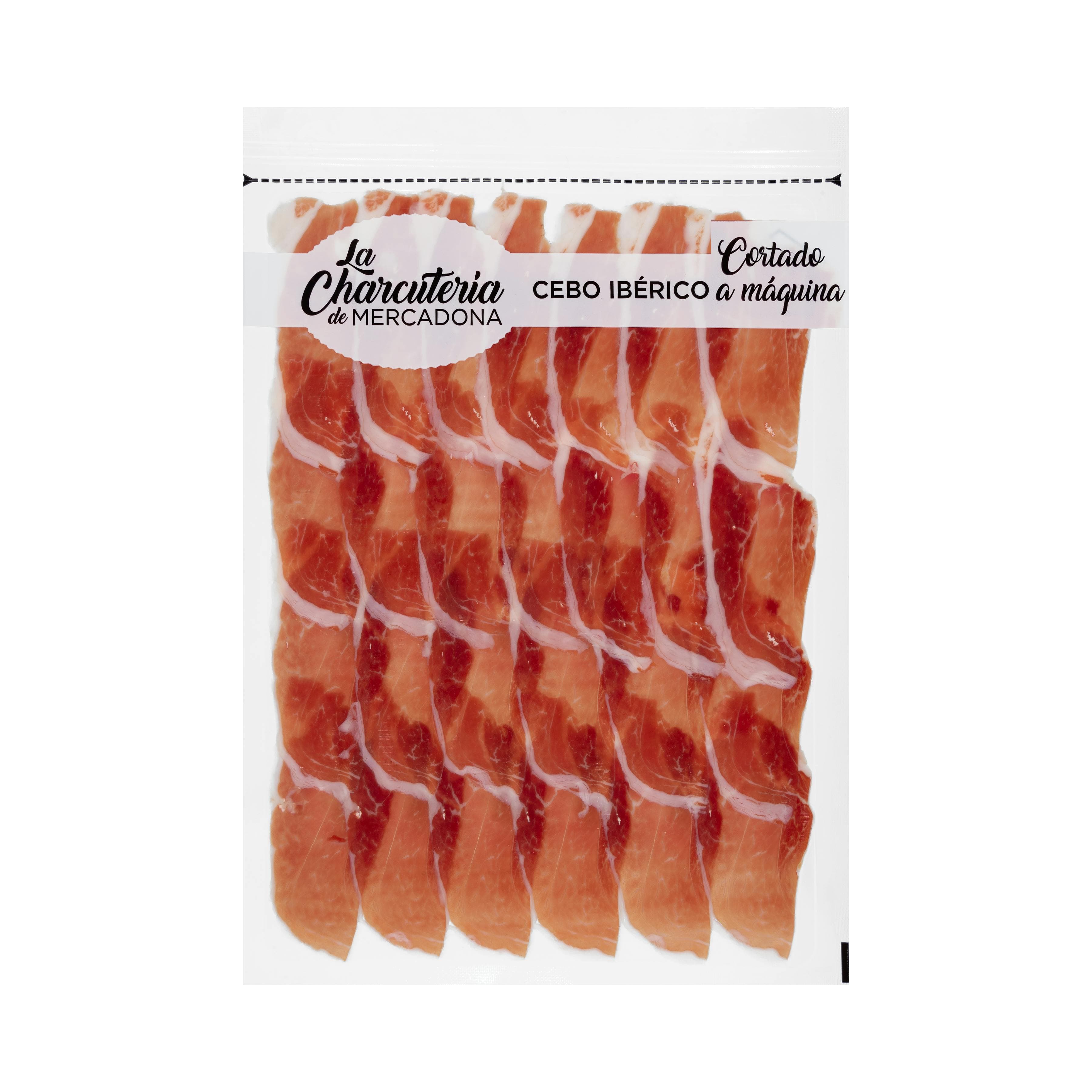 Jamón de cebo ibérico cortado a máquina