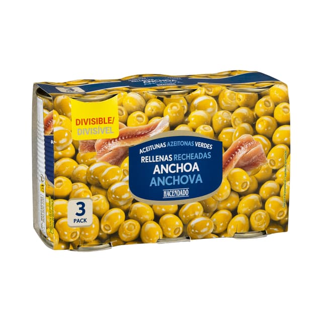 Aceitunas verdes rellenas de anchoa Hacendado