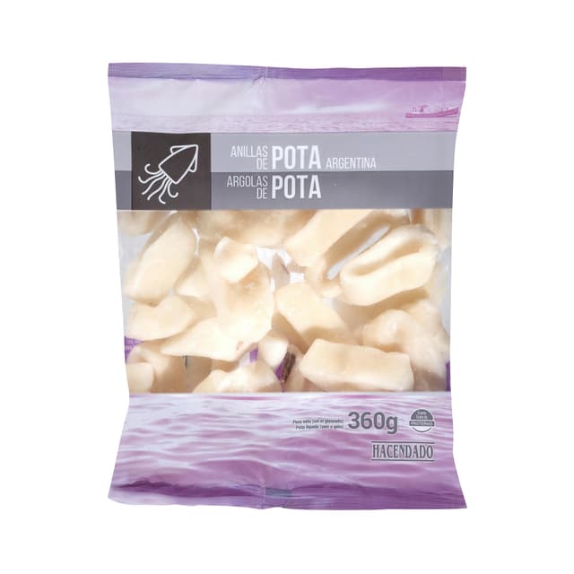 Anillas de pota Argentina Hacendado congeladas