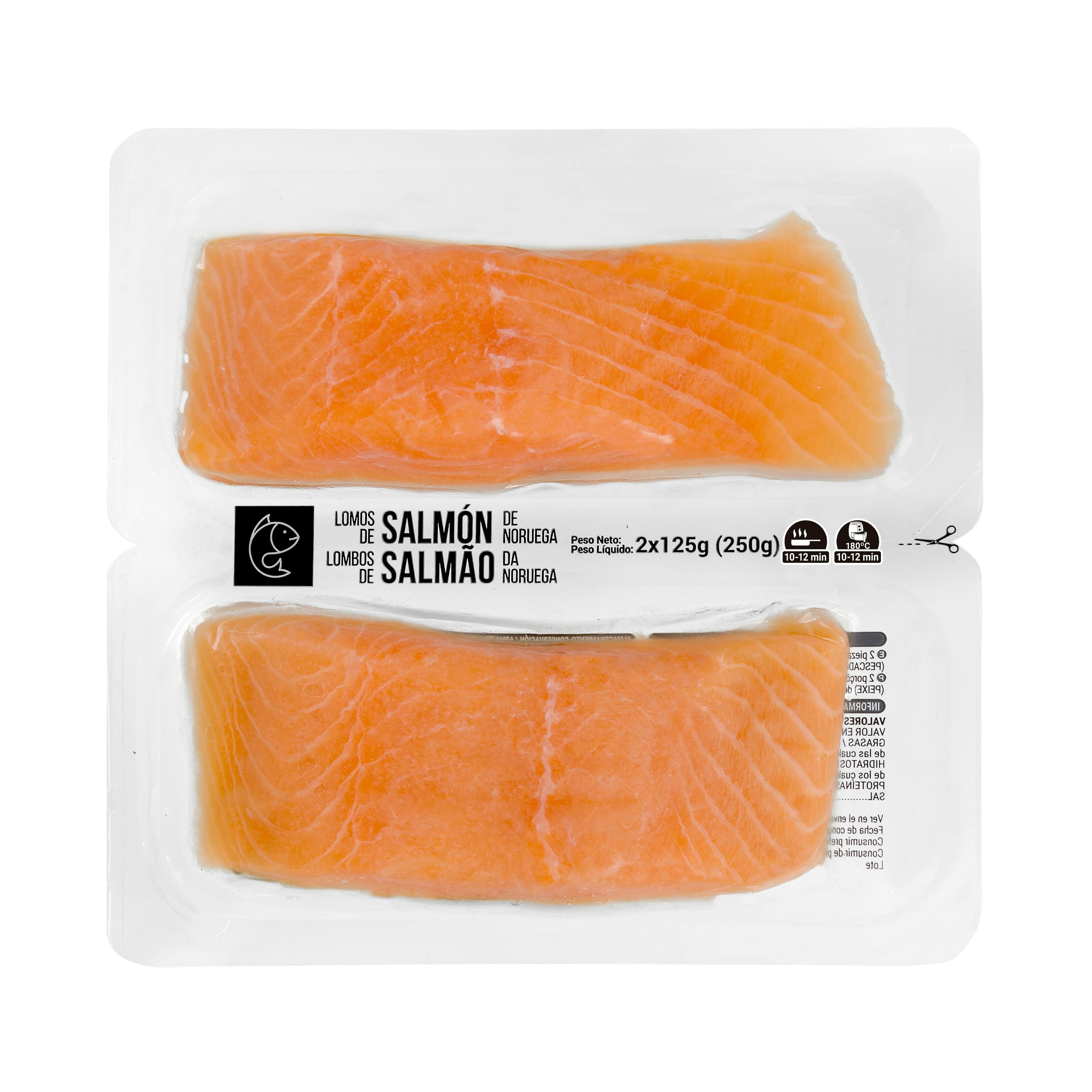 Lomos de salmón sin piel Hacendado congelado