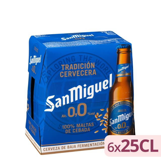 Cerveza 0,0% sin alcohol San Miguel