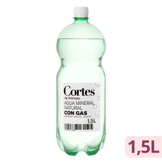 Agua mineral con gas grande Cortes
