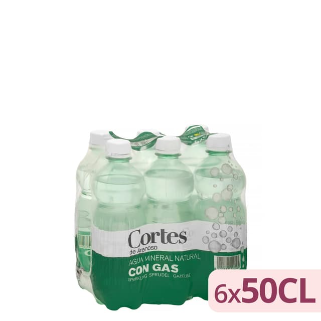 Agua mineral con gas pequeña Cortes