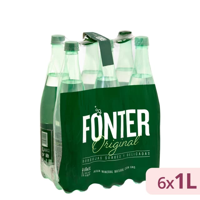 Agua mineral con gas grande Fonter