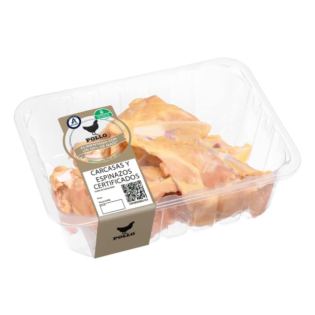 Carcasa de pollo certificado alimentado con un 50% de maíz