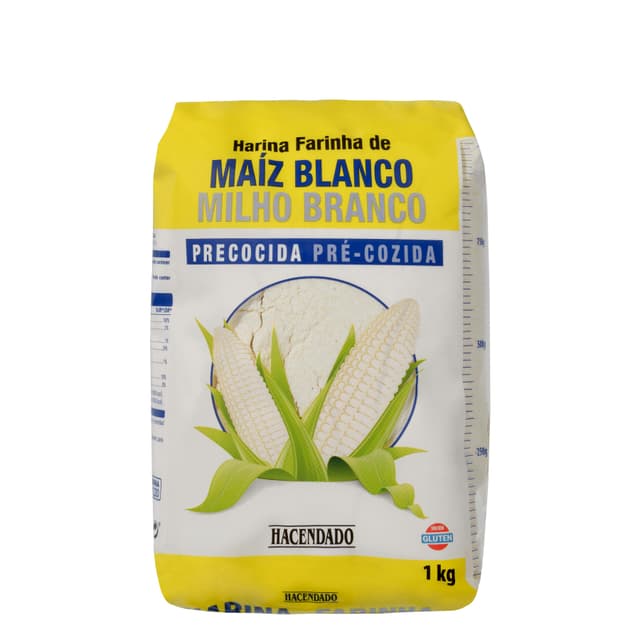 Harina de maíz blanco precocida Hacendado