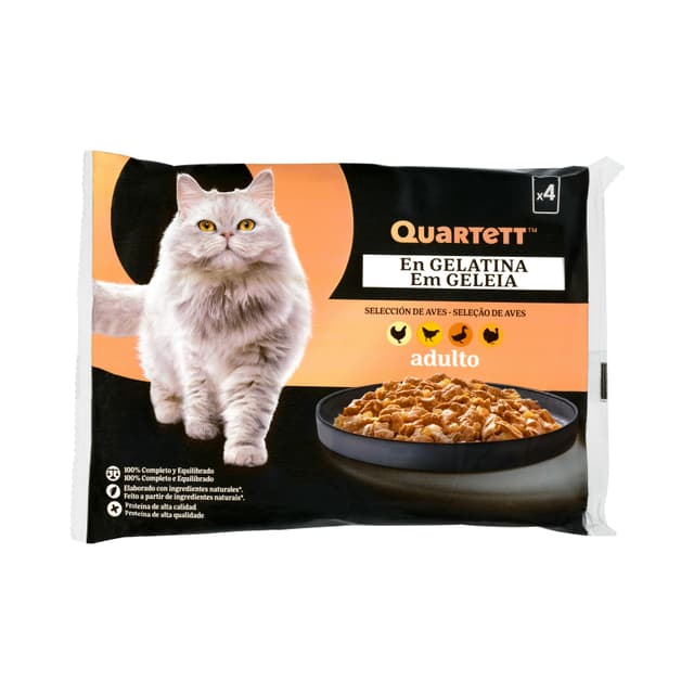 Gelatina gato adulto selección de aves Quartett