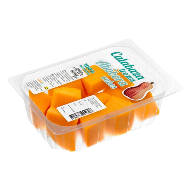Calabaza cacahuete cortada a trozos