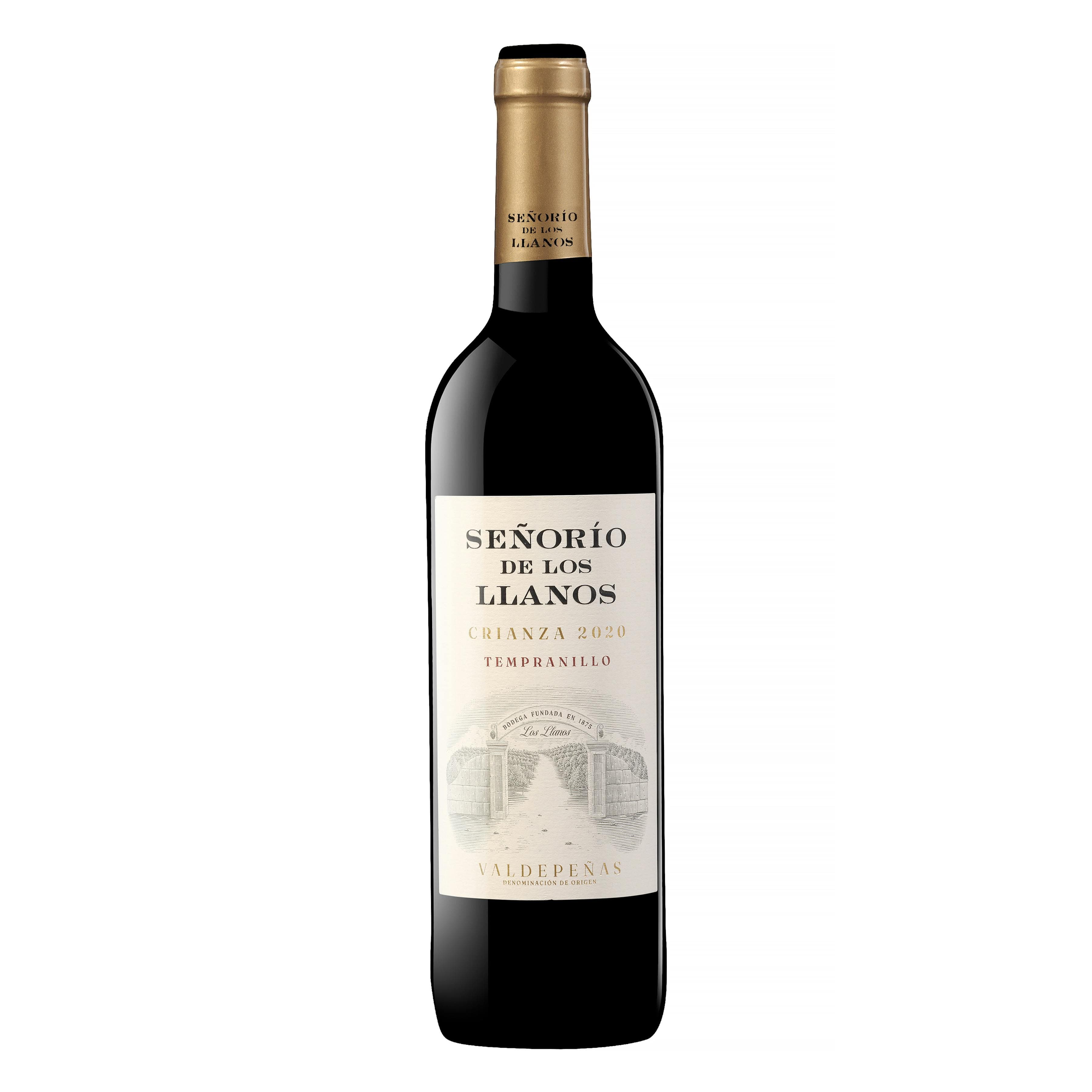 Vino tinto tempranillo crianza Señorío de los Llanos DO Valdepeñas