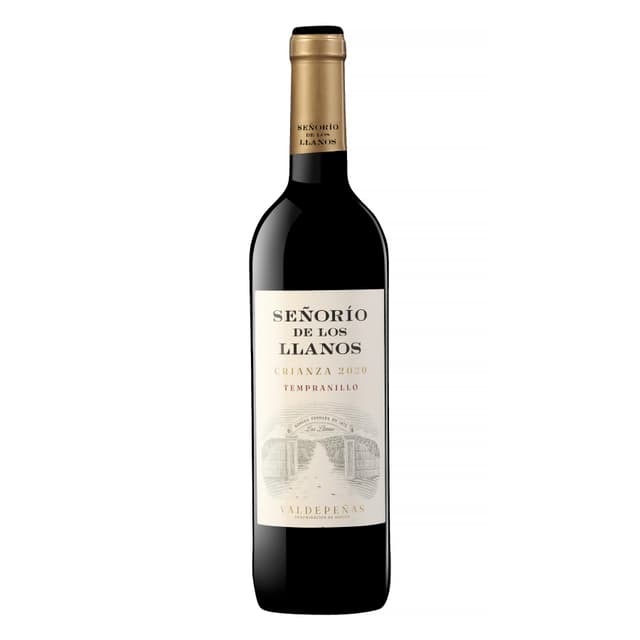 Vino tinto tempranillo crianza Señorío de los Llanos DO Valdepeñas