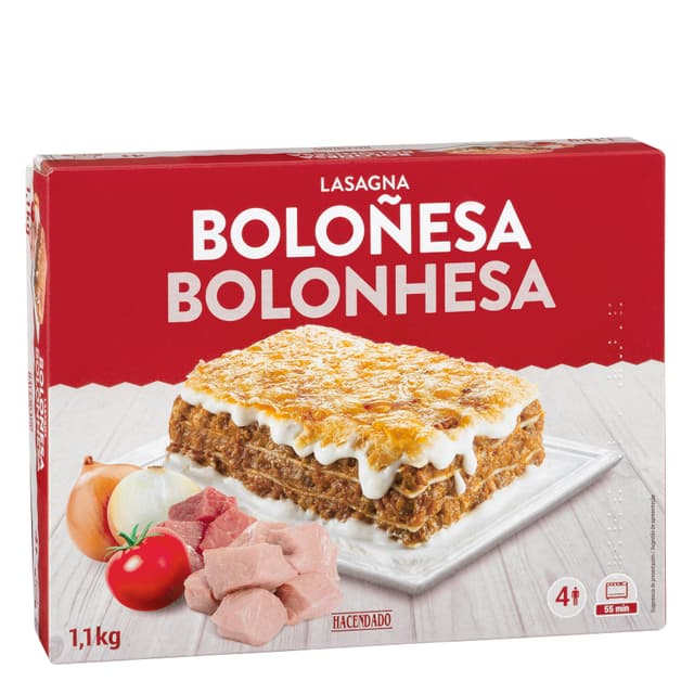Lasaña boloñesa familiar Hacendado ultracongelada