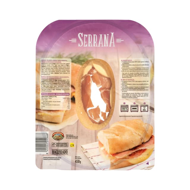 Rosca jamón serrano y queso emmental Hacendado