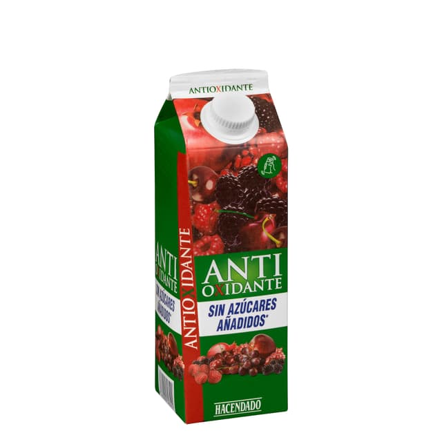 Bebida de frutas rojas antioxidante Hacendado sin azúcares añadidos