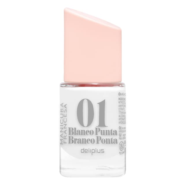 Laca de uñas manicura francesa Deliplus 01 blanco punta