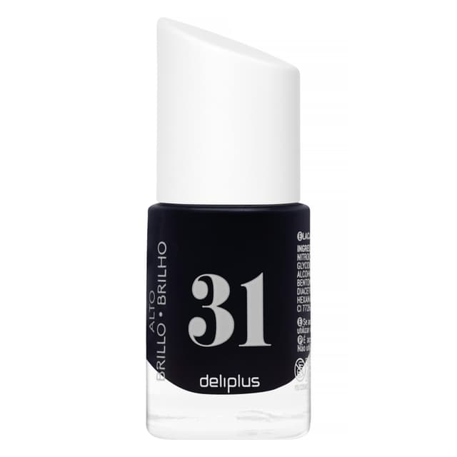 Laca de uñas alto brillo Deliplus 31 negro místico