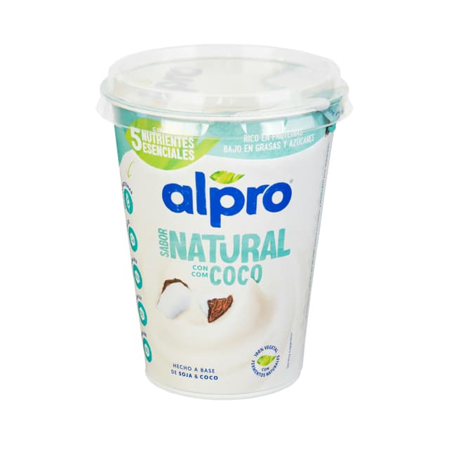 Postre de soja sabor natural con coco Alpro